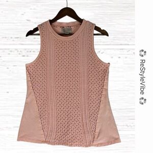 ANTHROPOLOGIE SATURDAY SUNDAY Women’s Size M Tank Top Cable Knit Provincial Pink
